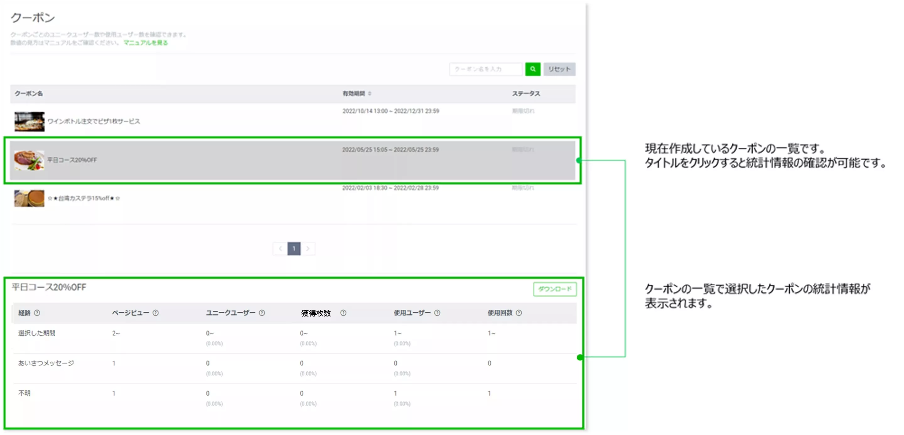 LINE公式アカウント （LINE Official Account Manager） 分析 - クーポンマニュアル｜LINEヤフー for  Business